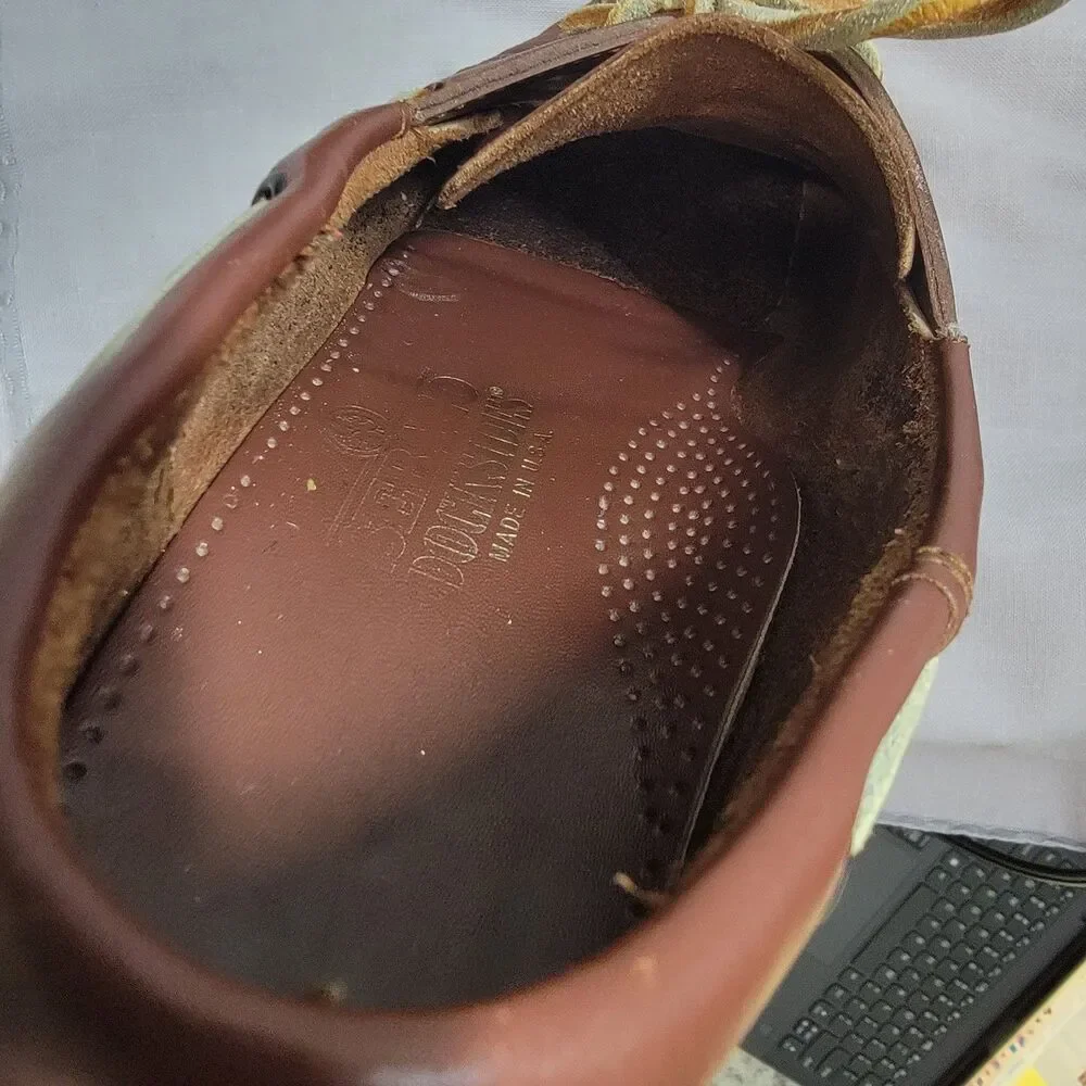 VTG Sebago Docksides Boat Shoes  Brown Leather Loafers Womens  10 M Made In USA